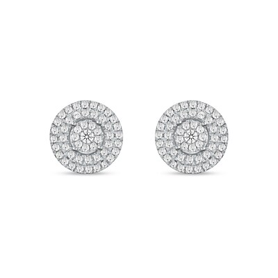 0.25 CT. T.W. Multi-Diamond Double Frame Stud Earrings in 10K Gold