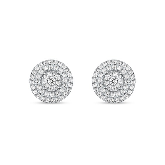 0.25 CT. T.W. Multi-Diamond Double Frame Stud Earrings in 10K Gold