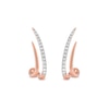 0.20 CT. T.W. Diamond Double Spike J-Hoop Earrings in 10K Rose Gold