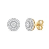 Thumbnail Image 1 of 0.25 CT. T.W. Multi-Diamond Double Frame Stud Earrings in 10K Gold