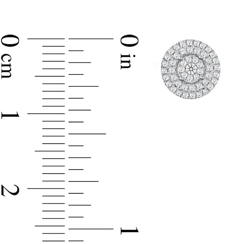 Main Image 3 of 0.25 CT. T.W. Multi-Diamond Double Frame Stud Earrings in 10K Gold