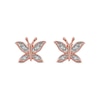 Thumbnail Image 2 of Diamond Accent Butterfly Stud Earrings in 10K Rose Gold