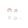 Thumbnail Image 0 of Child's 4.0mm Crystal and Rainbow Enamel Stud Earrings Set in Sterling Silver