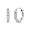 0.15 CT. T.W. Diamond Triple Row Hoop Earrings in 10K White Gold