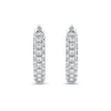 Thumbnail Image 1 of 0.15 CT. T.W. Diamond Triple Row Hoop Earrings in 10K White Gold