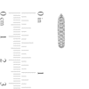 Thumbnail Image 2 of 0.15 CT. T.W. Diamond Triple Row Hoop Earrings in 10K White Gold