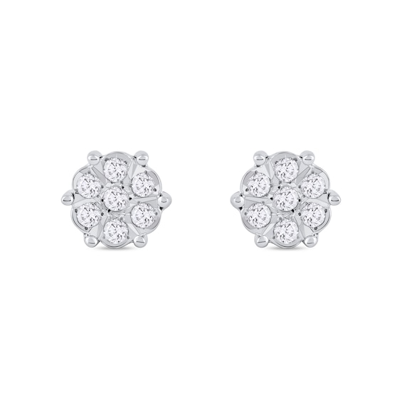 0.11 CT. T.W. Diamond Honeycomb Stud Earrings in 10K White Gold