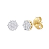 Thumbnail Image 0 of 0.11 CT. T.W. Diamond Flower Stud Earrings in 10K Gold