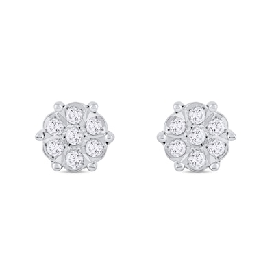 0.11 CT. T.W. Diamond Flower Stud Earrings in 10K Gold