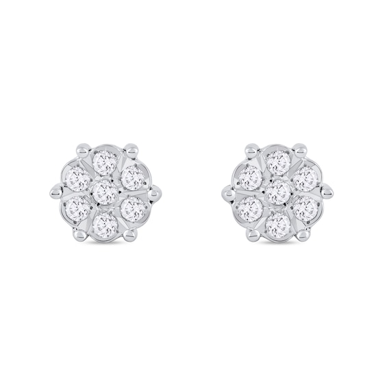 0.11 CT. T.W. Diamond Flower Stud Earrings in 10K Gold