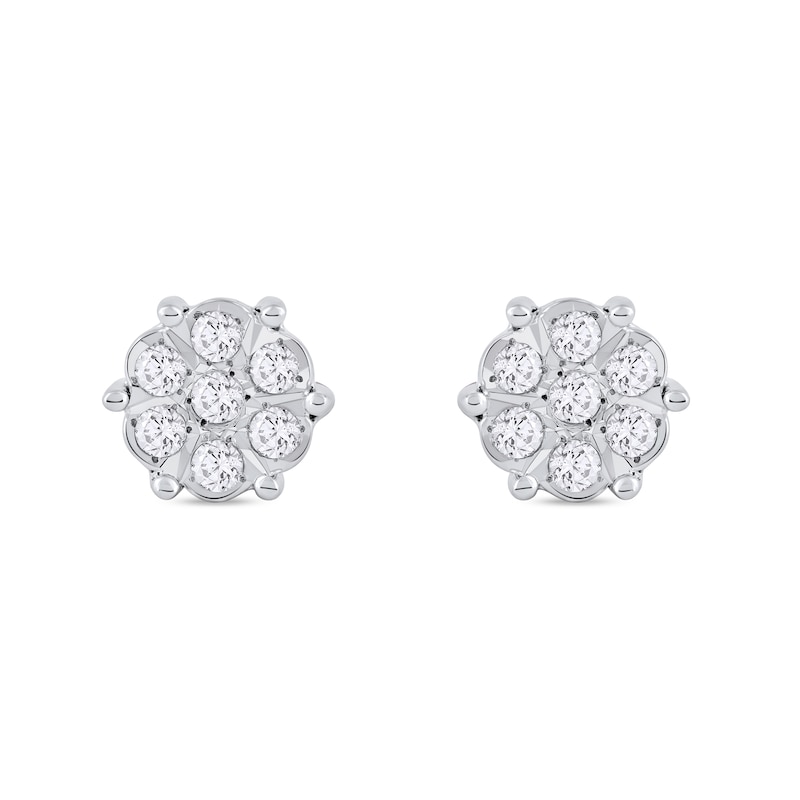 0.11 CT. T.W. Diamond Flower Stud Earrings in 10K Gold|Peoples Jewellers