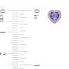 Thumbnail Image 3 of 4.0mm Heart-Shaped Tanzanite and 0.10 CT. T.W. Diamond Frame Stud Earrings in 10K Rose Gold