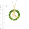 Thumbnail Image 3 of Jade Chinese "Rabbit" Open Circle Frame Pendant in 14K Gold