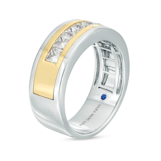 TRUE Lab-Created Diamonds by Vera Wang Love Men's 1.69 CT. T.W. Seven Stone Wedding Band in 14K Two-Tone Gold (F/VS2)