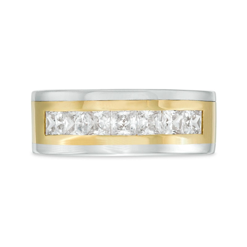 TRUE Lab-Created Diamonds by Vera Wang Love Men's 1.69 CT. T.W. Seven Stone Wedding Band in 14K Two-Tone Gold (F/VS2)|Peoples Jewellers