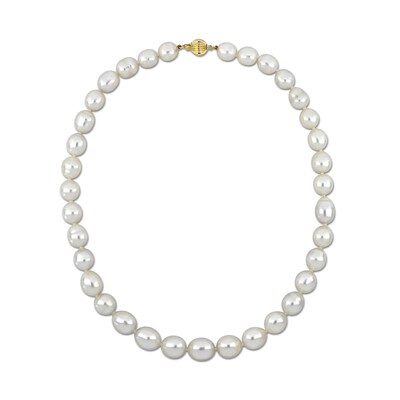 9.0-11.0mm South Sea Cultured Pearl Strand Necklace with 14K Gold Clasp