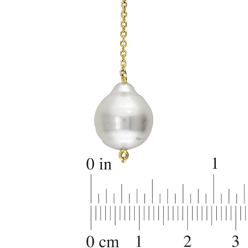 11.0-13.0mm South Sea Cultured Pearl Bead Station Necklace in 14K Gold|Peoples Jewellers