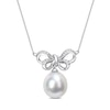 Thumbnail Image 0 of 9.5-10.0mm Baroque South Sea Cultured Pearl and 0.05 CT. T.W. Diamond Bow Necklace in 10K White Gold-17"