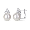 Thumbnail Image 0 of 10.5-11.0mm South Sea Cultured Pearl and 0.96 CT. T.W. Diamond Trio Stacked Earrings in 14K White Gold