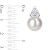 Thumbnail Image 2 of 10.5-11.0mm South Sea Cultured Pearl and 0.96 CT. T.W. Diamond Trio Stacked Earrings in 14K White Gold