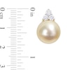 Thumbnail Image 2 of 12.0-12.5mm Golden South Sea Cultured Pearl and 0.60 CT. T.W. Diamond Trio Stud Earrings in 14K Gold