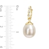 9.0-9.5mm Baroque South Sea Cultured Pearl and Diamond Accent Twist Drop Earrings in 14K Gold