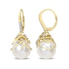 12.0-12.5mm Baroque South Sea Cultured Pearl and 0.15 CT. T.W. Diamond Drop Earrings in 10K Gold