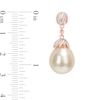 9.0-10.0mm Baroque South Sea Cultured Pearl and 0.14 CT. T.W. Diamond Striped Drop Earrings in 14K Rose Gold