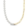 Thumbnail Image 0 of 8.0-9.0mm South Sea Cultured Pearl Halved Beaded Strand Paper Clip Link Necklace in 14K Gold