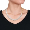 Thumbnail Image 1 of 8.0-9.0mm South Sea Cultured Pearl Halved Beaded Strand Paper Clip Link Necklace in 14K Gold