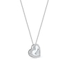 Thumbnail Image 1 of 0.10 CT. T.W. Diamond Tilted Heart Button Pendant in 10K White Gold