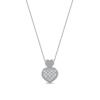 Thumbnail Image 0 of 0.05 CT. T.W. Diamond Big and Little Heart Stacked Pendant in 10K White Gold