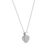 Thumbnail Image 1 of 0.05 CT. T.W. Diamond Big and Little Heart Stacked Pendant in 10K White Gold