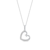 Thumbnail Image 0 of 0.12 CT. T.W. Diamond Tilted Curly Heart Pendant in 10K White Gold