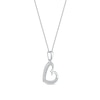 Thumbnail Image 1 of 0.12 CT. T.W. Diamond Tilted Curly Heart Pendant in 10K White Gold