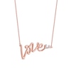 Thumbnail Image 1 of 0.05 CT. T.W. Diamond "Love" Cursive Curly Script in Sterling Silver with 14K Rose Gold Plate