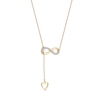 0.13 CT. T.W. Diamond Infinity Heart Lariat-Style Necklace in Sterling Silver with 14K Gold Plate - 19"