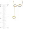 0.13 CT. T.W. Diamond Infinity Heart Lariat-Style Necklace in Sterling Silver with 14K Gold Plate - 19"