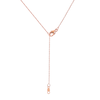 Thumbnail Image 2 of 0.16 CT. T.W. Diamond Triple Heart Bead Frame Necklace in Sterling Silver with 14K Rose Gold Plate
