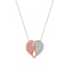 0.33 CT. T.W. Diamond Interlocked Two Halves of One Heart Pendant in 10K Rose Gold