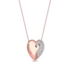 0.33 CT. T.W. Diamond Interlocked Two Halves of One Heart Pendant in 10K Rose Gold