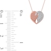 0.33 CT. T.W. Diamond Interlocked Two Halves of One Heart Pendant in 10K Rose Gold