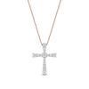 0.33 CT. T.W. Diamond Graduated Cross Pendant in 10K Rose Gold