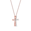 Thumbnail Image 1 of 0.33 CT. T.W. Diamond Graduated Cross Pendant in 10K Rose Gold