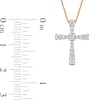 0.33 CT. T.W. Diamond Graduated Cross Pendant in 10K Rose Gold