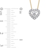 0.40 CT. T.W. Diamond Interior Stone Heart Frame Necklace in 10K Gold