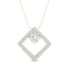 Thumbnail Image 1 of 0.50 CT. T.W. Diamond Interior Stone Tilted Square Frame Pendant in 10K Gold