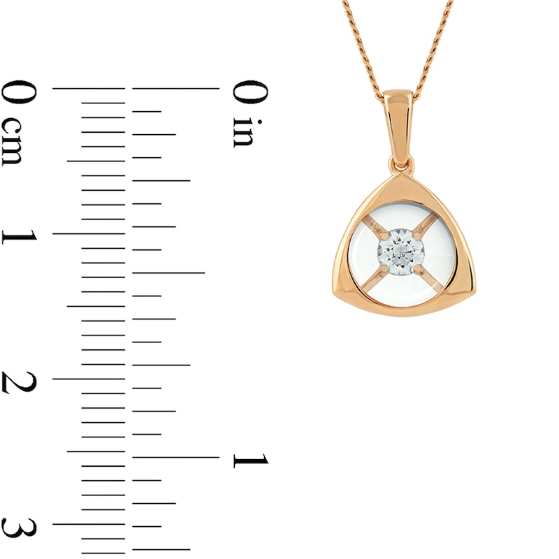 Main Image 4 of 0.50 CT. T.W. Diamond Interior Stone Tilted Square Frame Pendant in 10K Gold