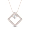 Thumbnail Image 0 of 0.50 CT. T.W. Diamond Interior Stone Tilted Square Frame Pendant in 10K Rose Gold