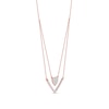 0.33 C.T. T.W. Diamond Heart and Chevron Double Strand Necklace in 10K Rose Gold